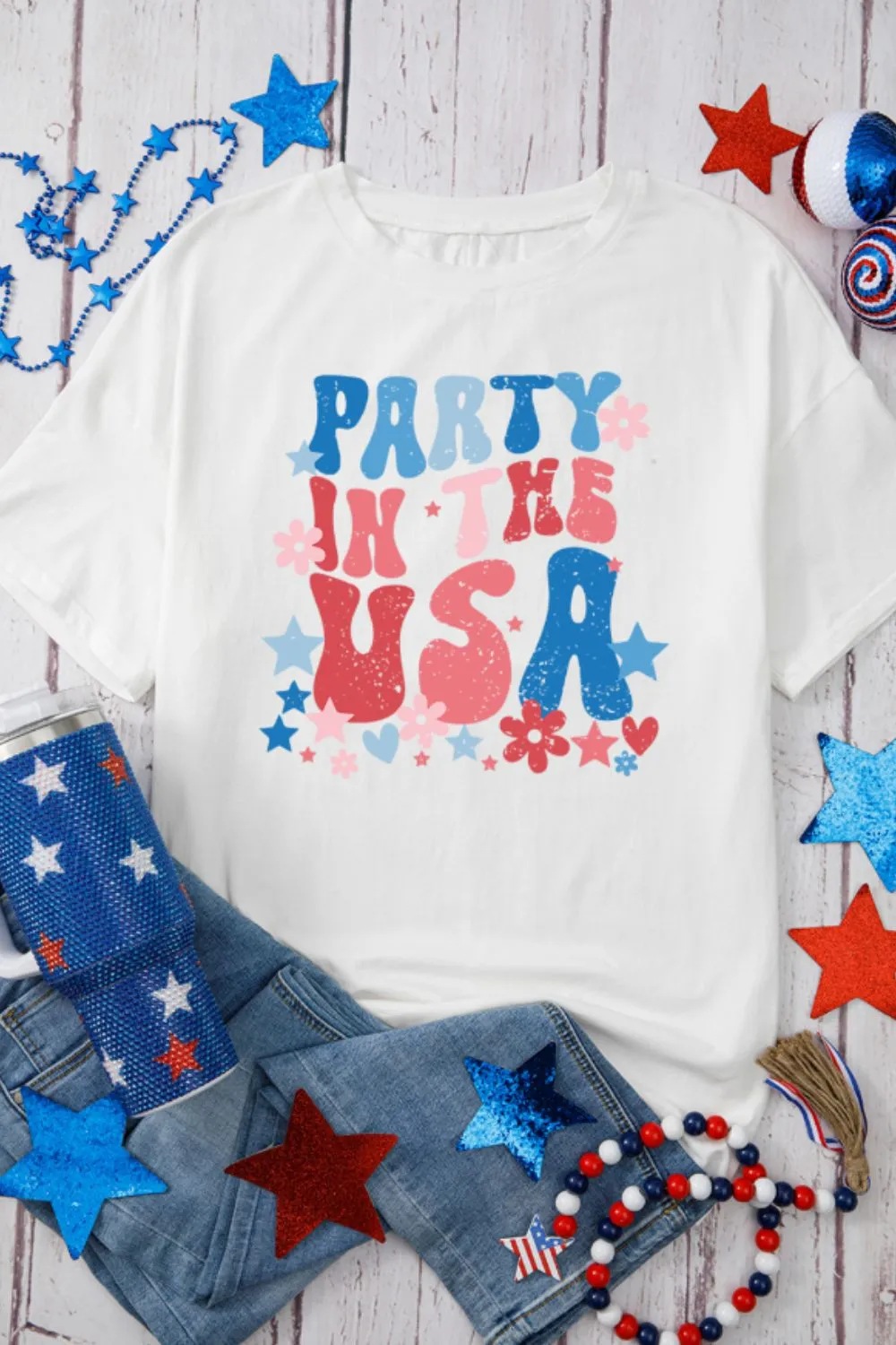 PARTY IN THE USA Graphic Oversized Tee, image 4