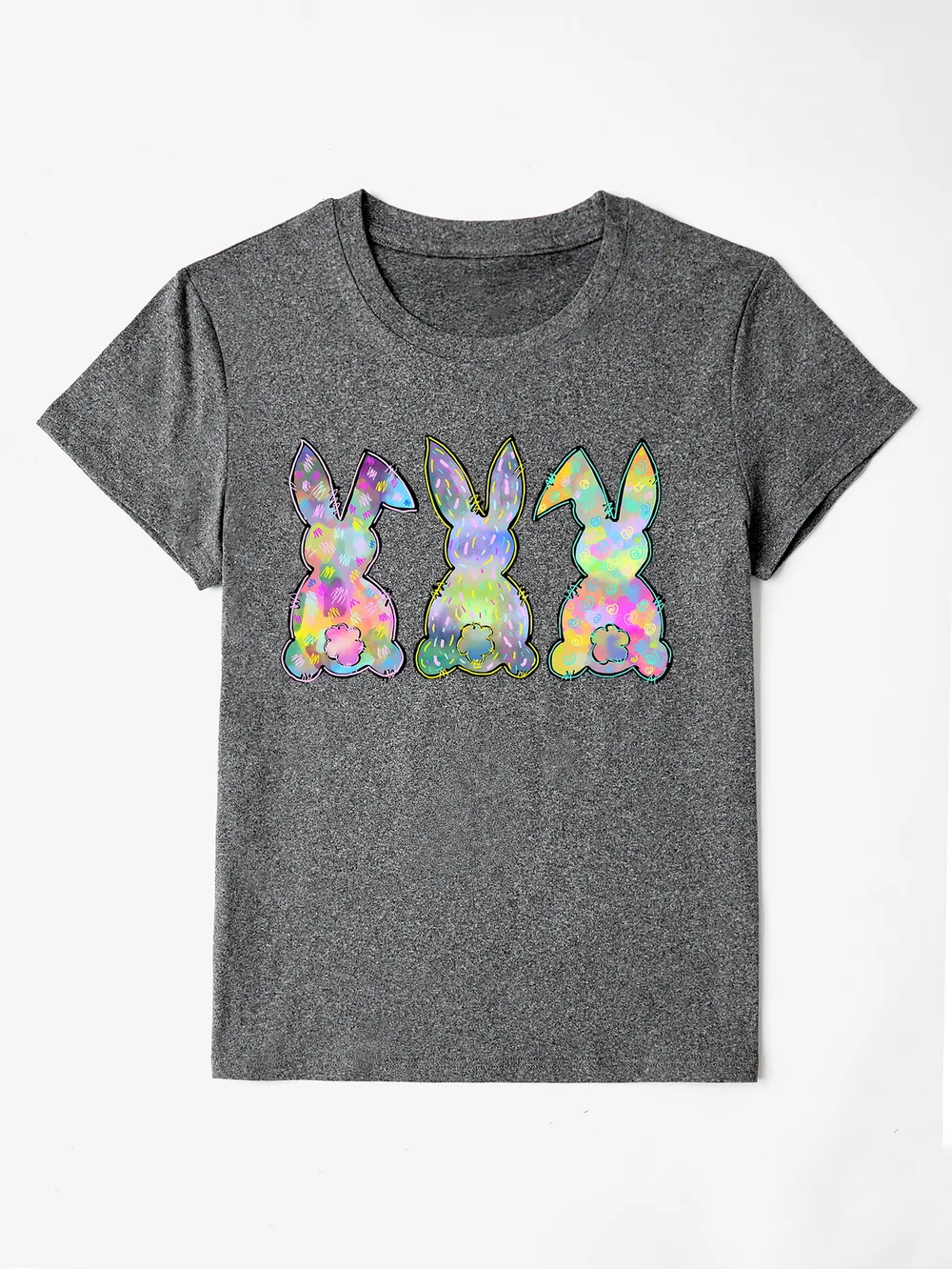 Rabbit Round Neck Short Sleeve T-Shirt, image 5