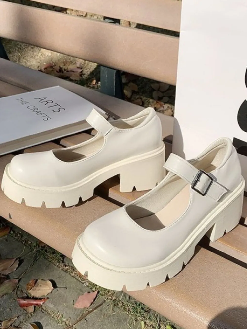 Platform Mary Jane Loafers with Buckle Strap, image 3
