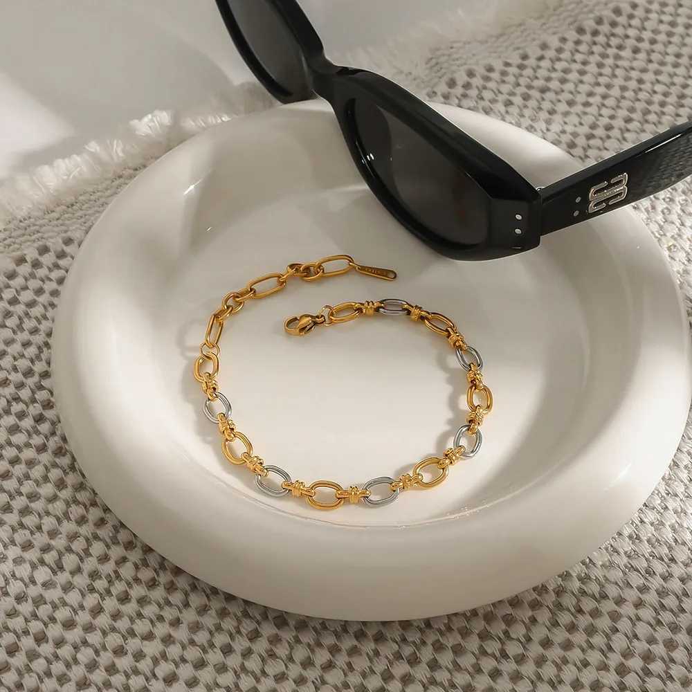 Two-Tone Chain Link Jewelry Set, image 2