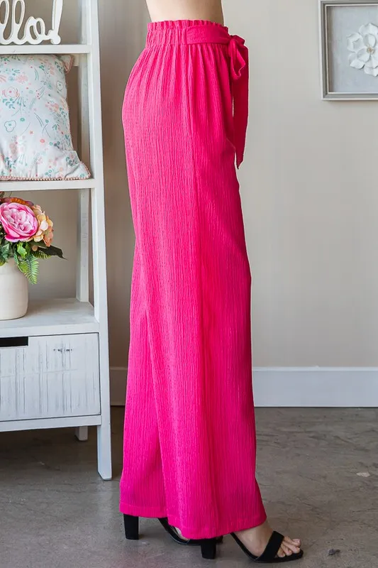 Full Size Front Tie Pants with Paperbag Waistband Plus Size, image 4