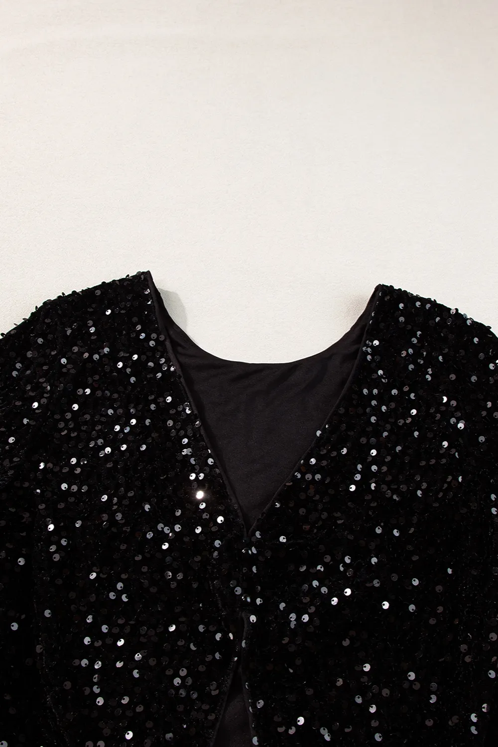 Sequin Round Neck Long Sleeve Blouse, image 4
