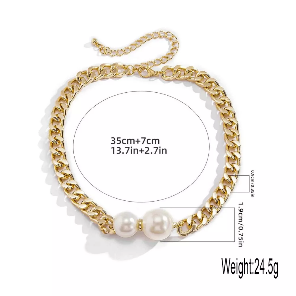18K Gold-Plated Pearl Necklace, image 4