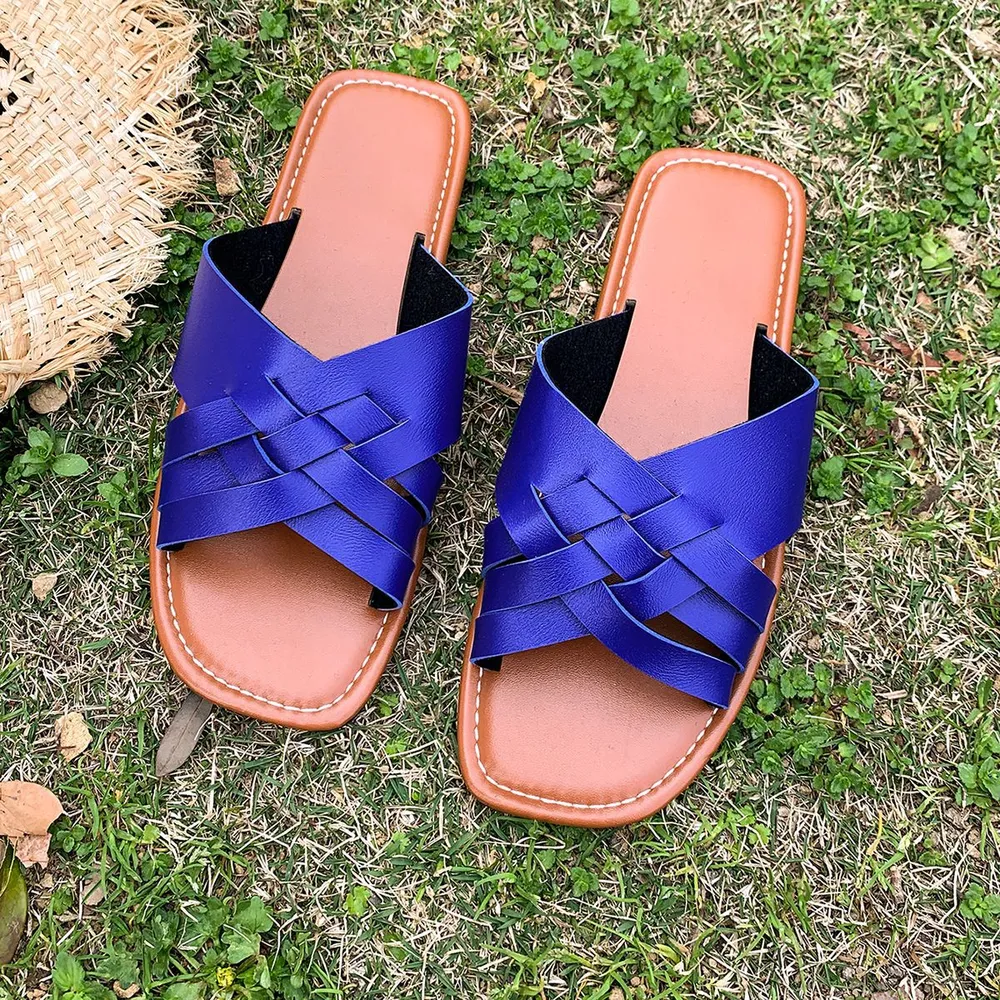 Woven Open Toe Flat Sandals, image 3