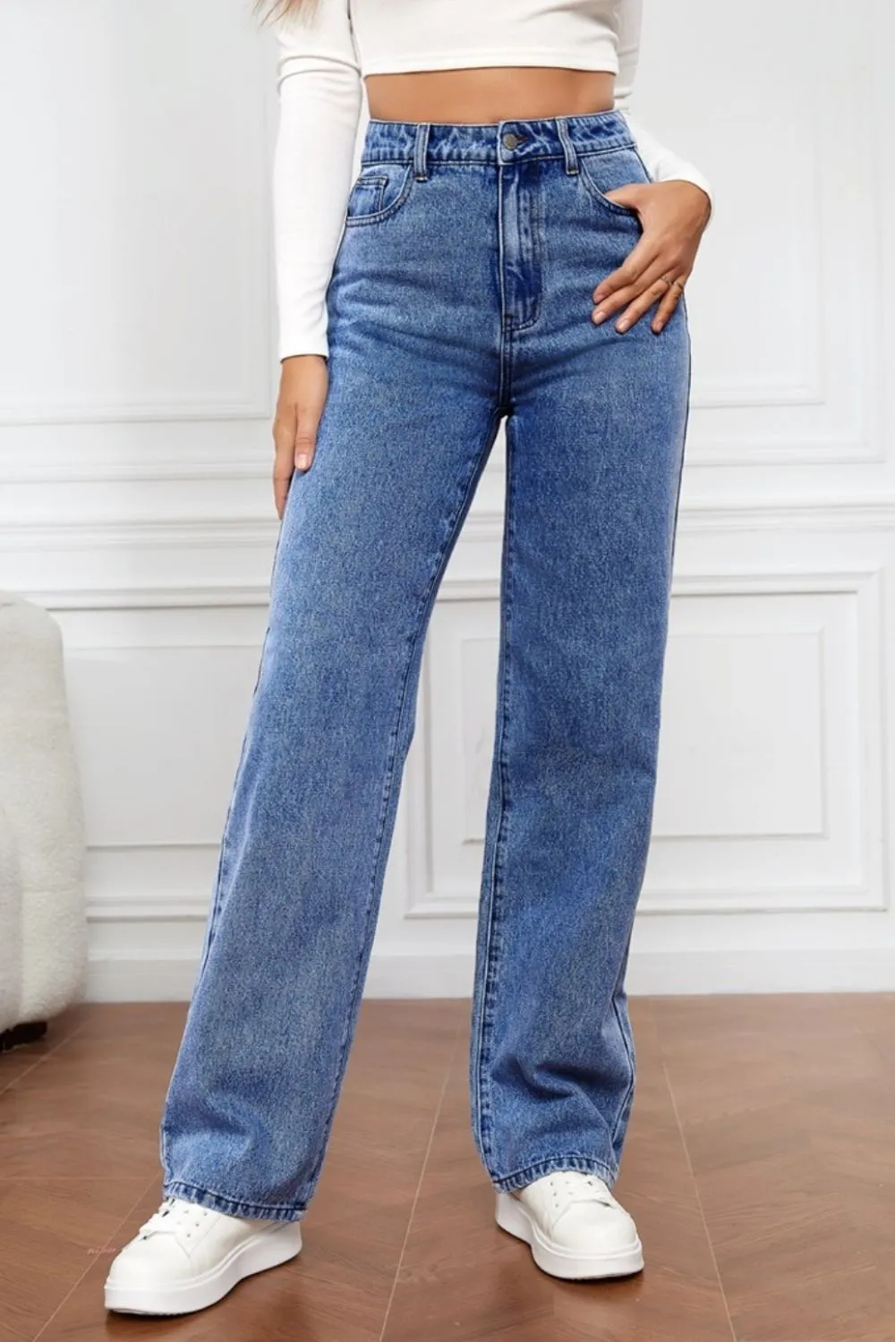 High Waist Straight Jeans, image 2