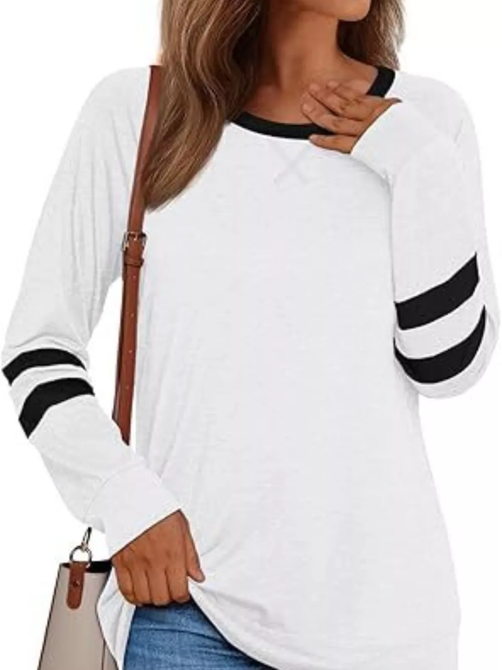 Casual Striped Round Neck T-Shirt, image 3