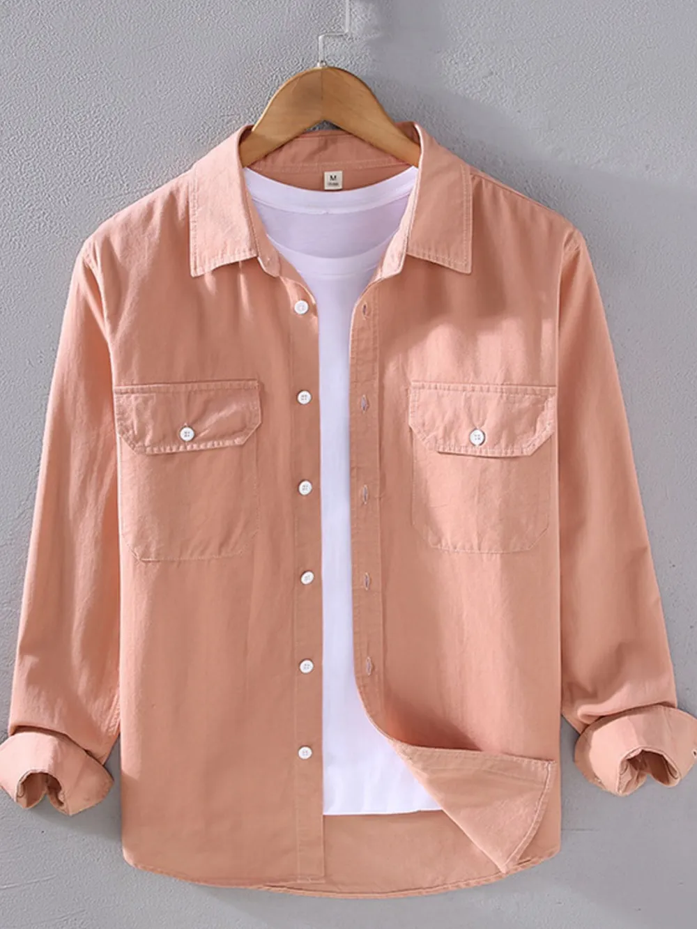 Men's Plus Size Button Up Long Sleeve Shirt, image 4