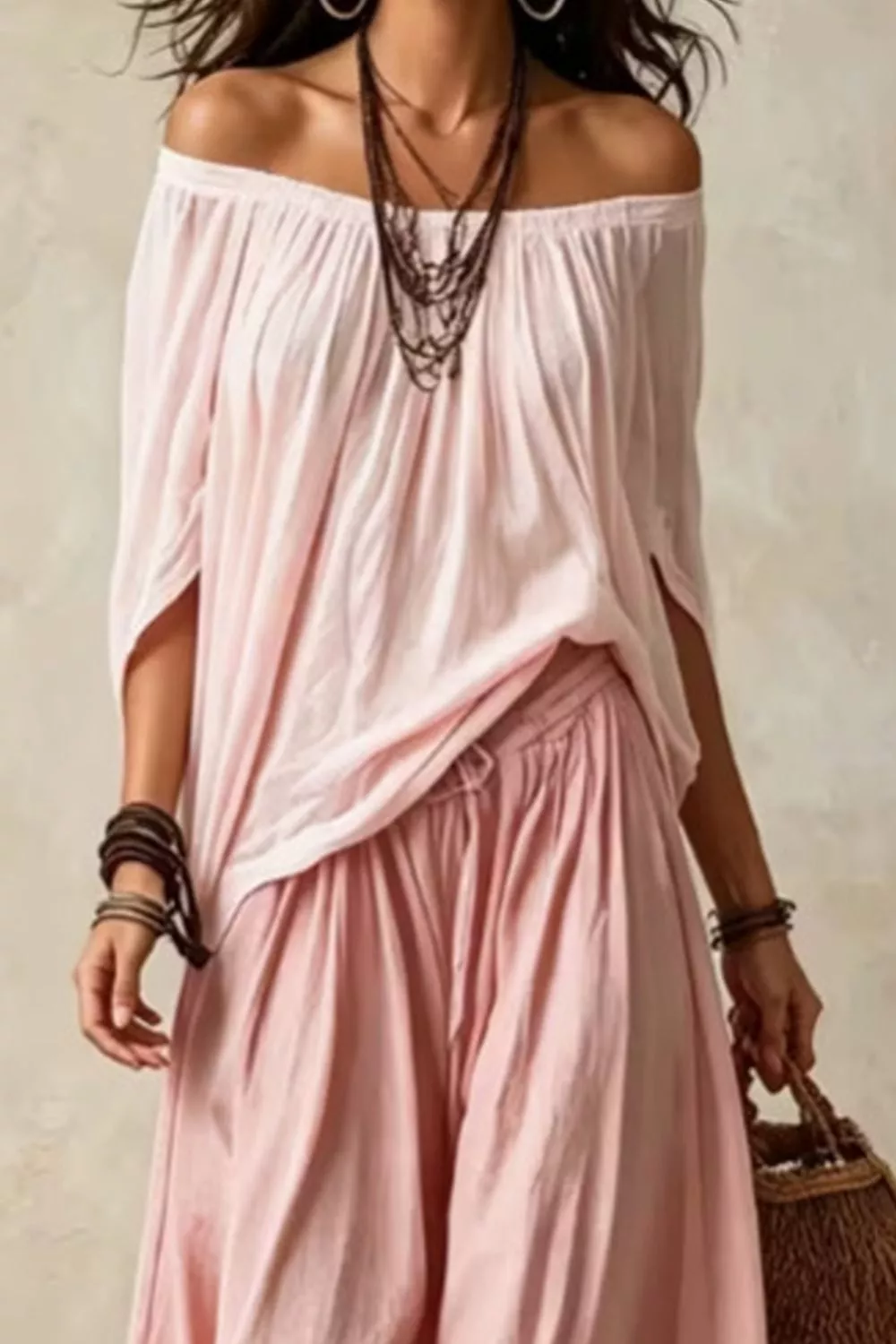 Full Size Off-Shoulder Top and Wide-Leg Pants Set Plus Size, image 11