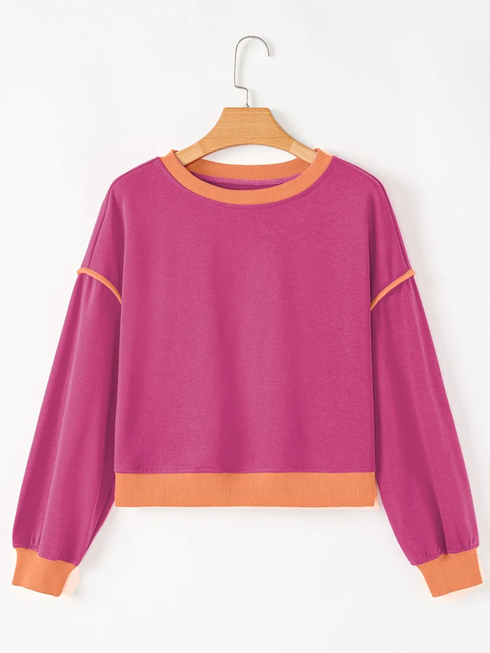 Contrast Trim Long Sleeve Top and Skort Set, image 6