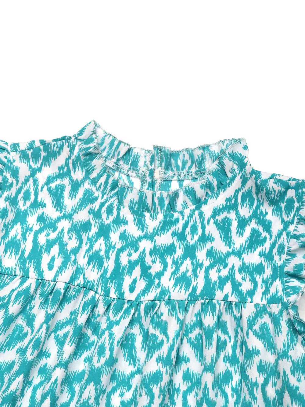 Printed Frill Sleeveless Tiered Mini Dress, image 3