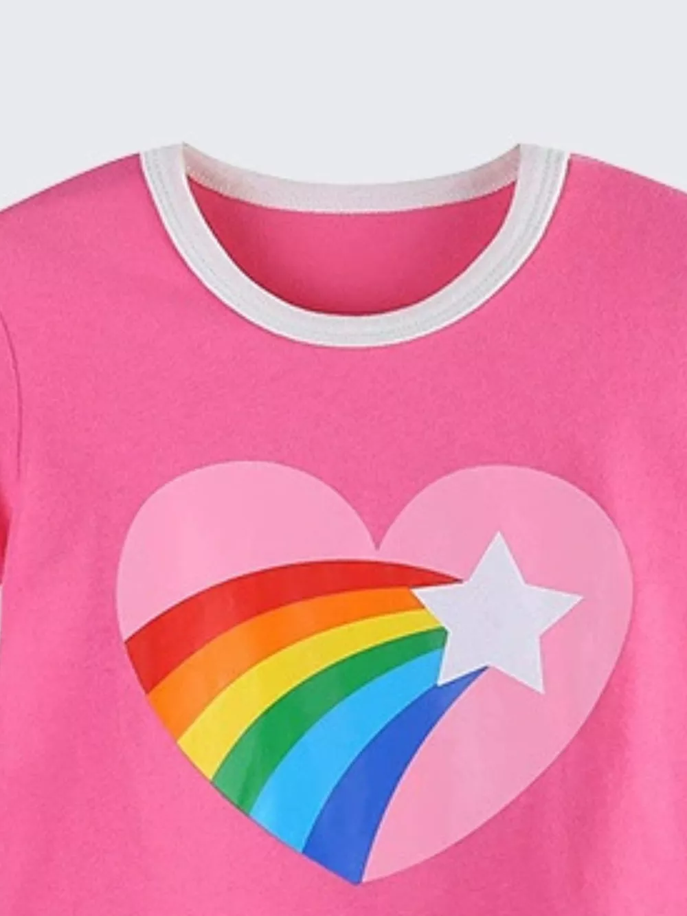 Children's Rainbow Heart Graphic Short Sleeve T-Shirt, image 3