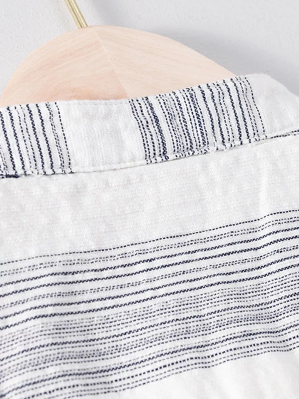 Men's Plus Size Striped Short Sleeve Blouse, image 6