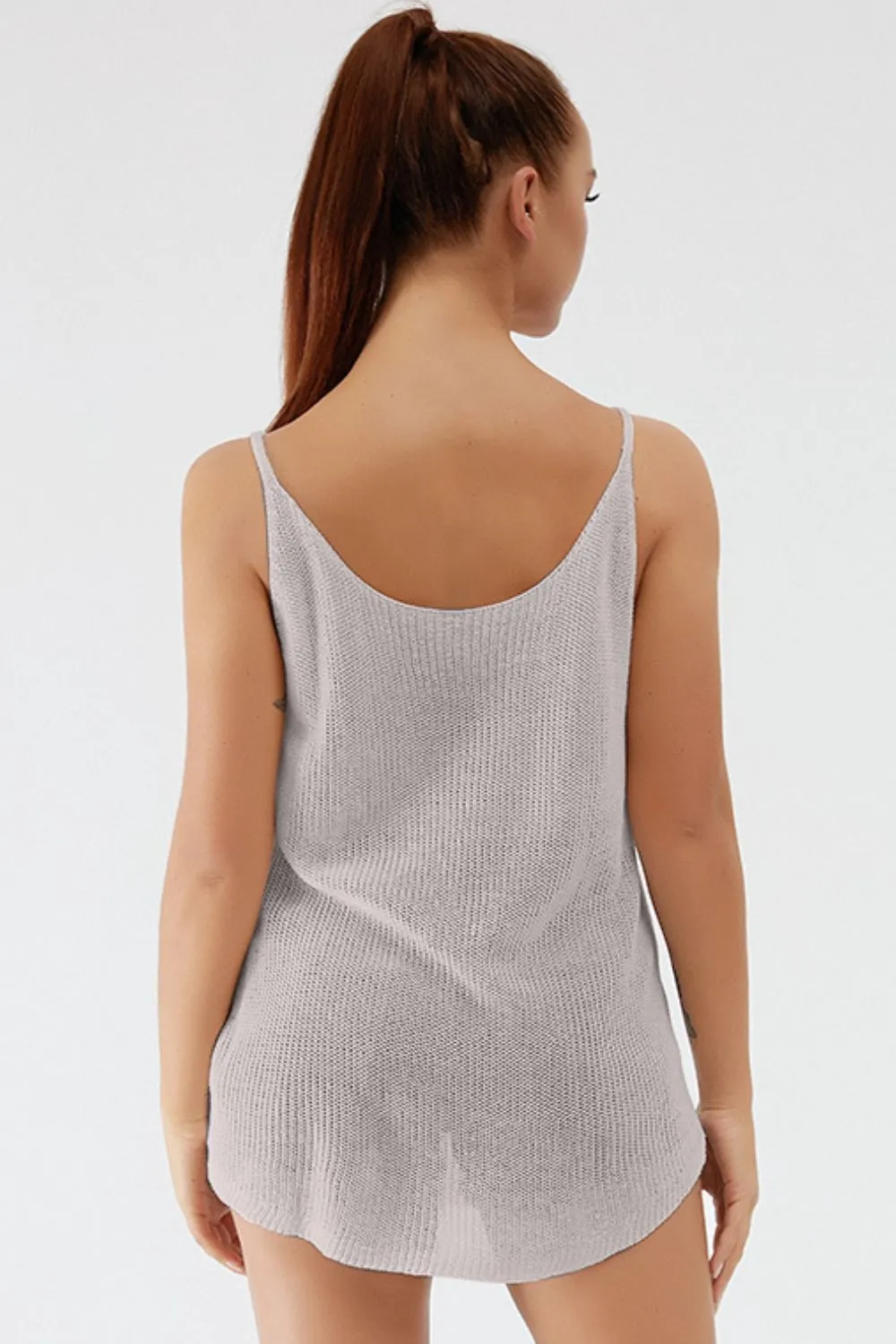 Scoop Neck Spaghetti Strap Knit Cami, image 19