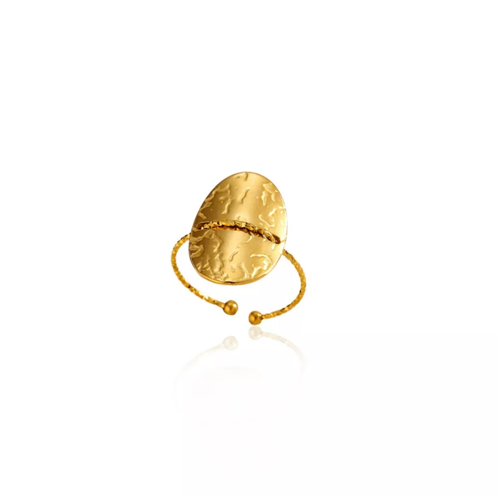 Hammered Disc Open Ring, image 6