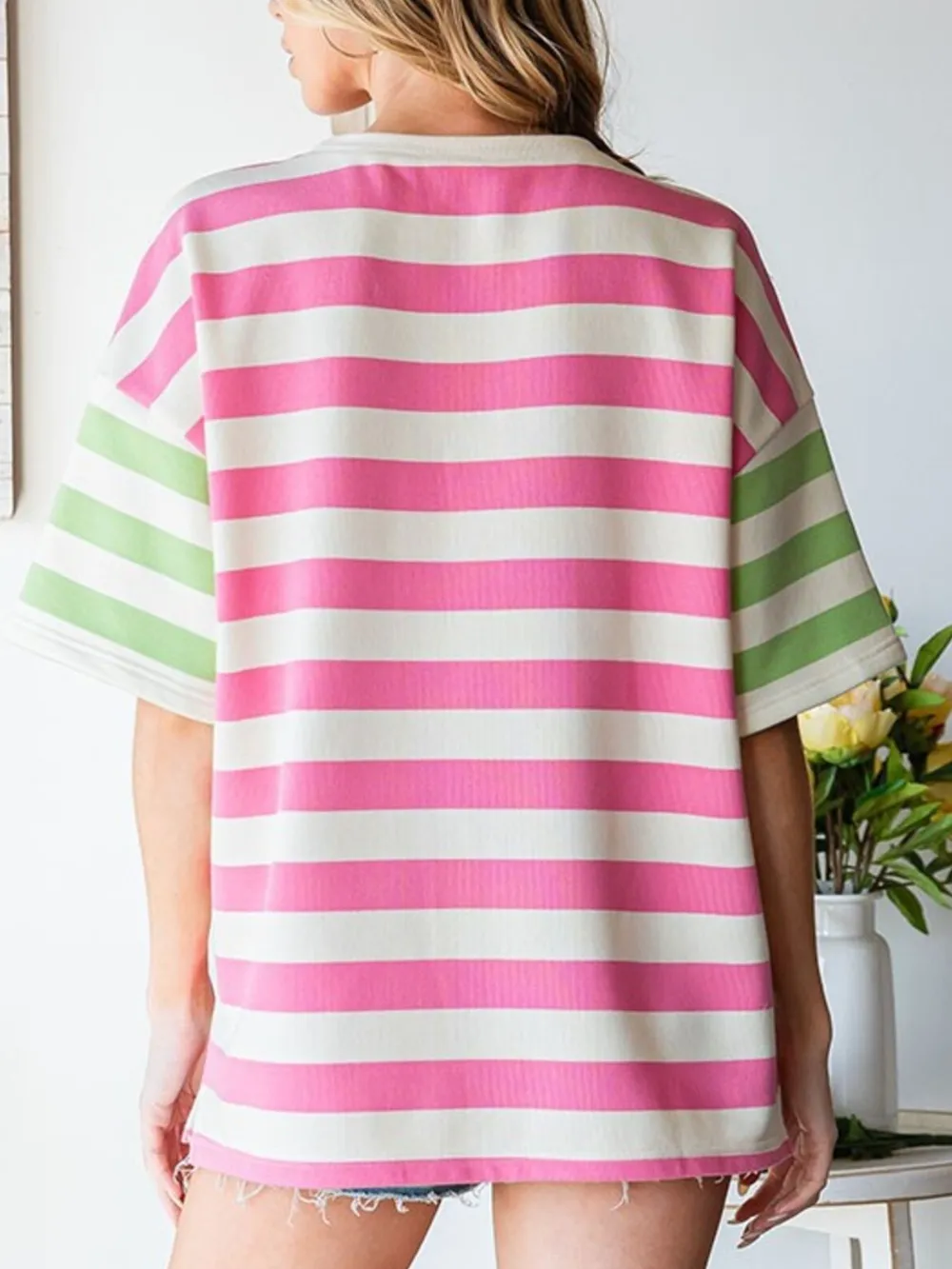 Striped Oversized Short Sleeve T-Shirt, image 6