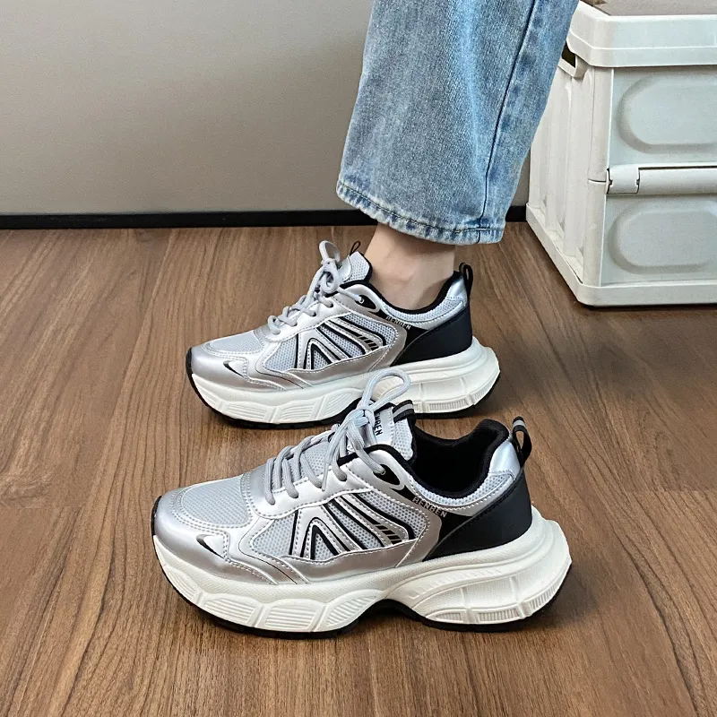 Lace-Up Platform Athletic Shoes, image 2