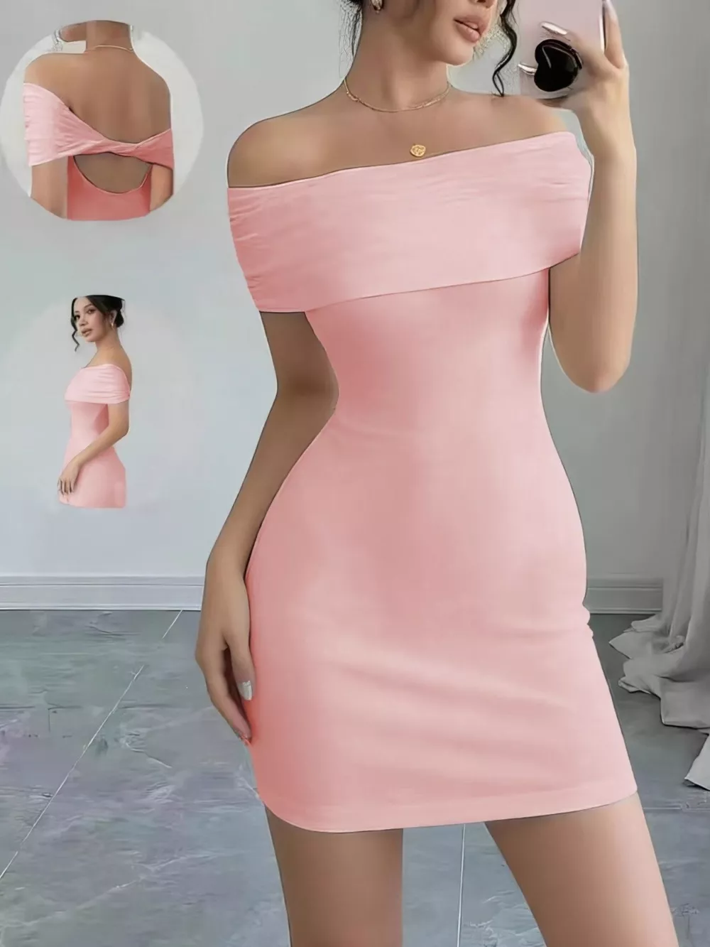 Off-Shoulder Bodycon Mini Dress, image 8