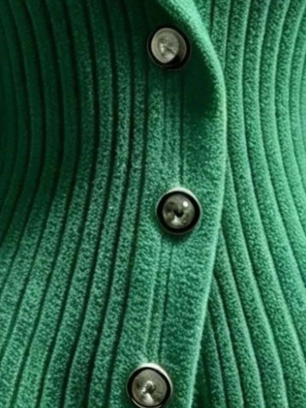 Full Size Ribbed Knit Button-Down Front Cardigan Plus Size, image 3