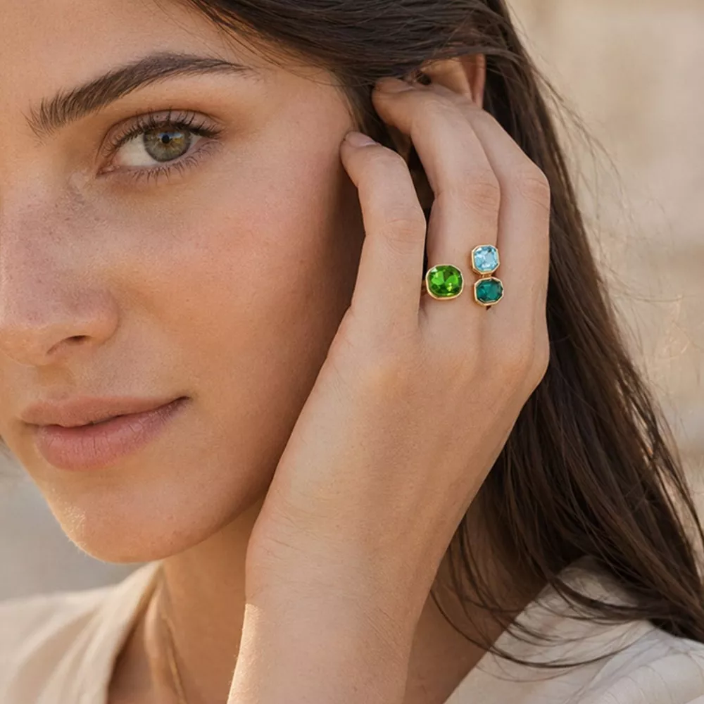 Stainless Steel Zircon Open Ring, image 2