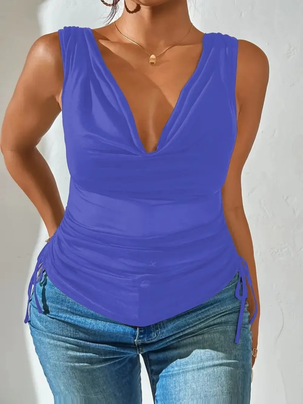 Side Drawstring Ruched Tank, image 10