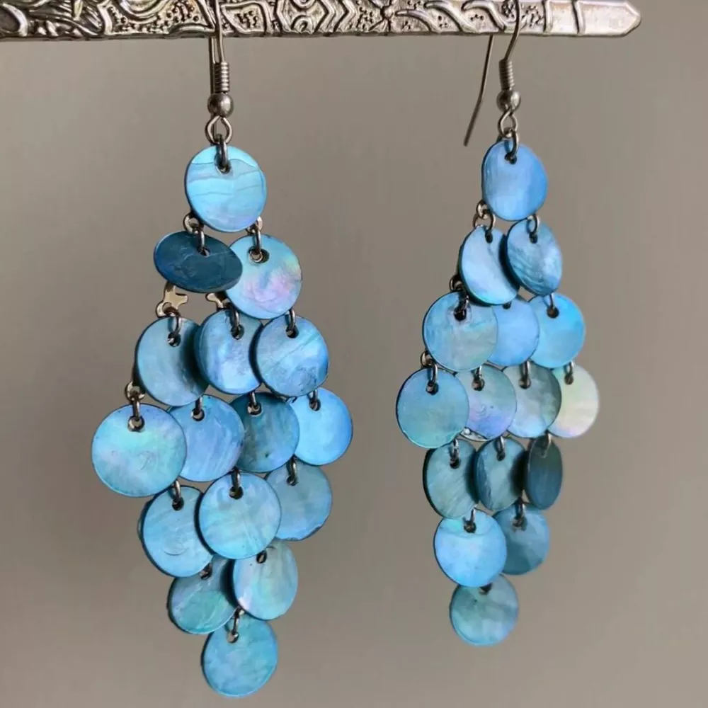 Stainless Steel Shell Dangle Earrings, image 2