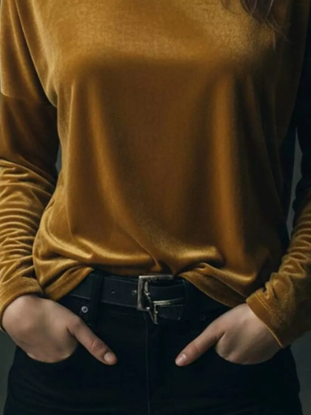 Full Size Velvet Long Sleeve T-Shirt Plus Size, image 7