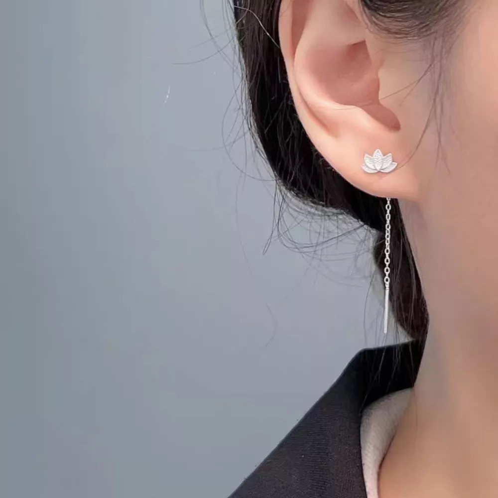 Lotus Drop Earrings, image 3