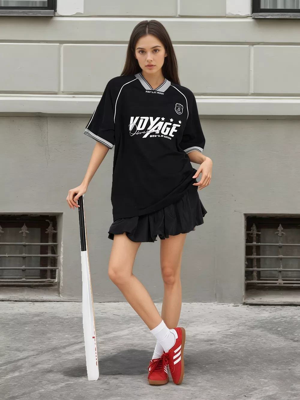 Oversized Sporty Graphic Short Sleeve T-Shirt, image 3