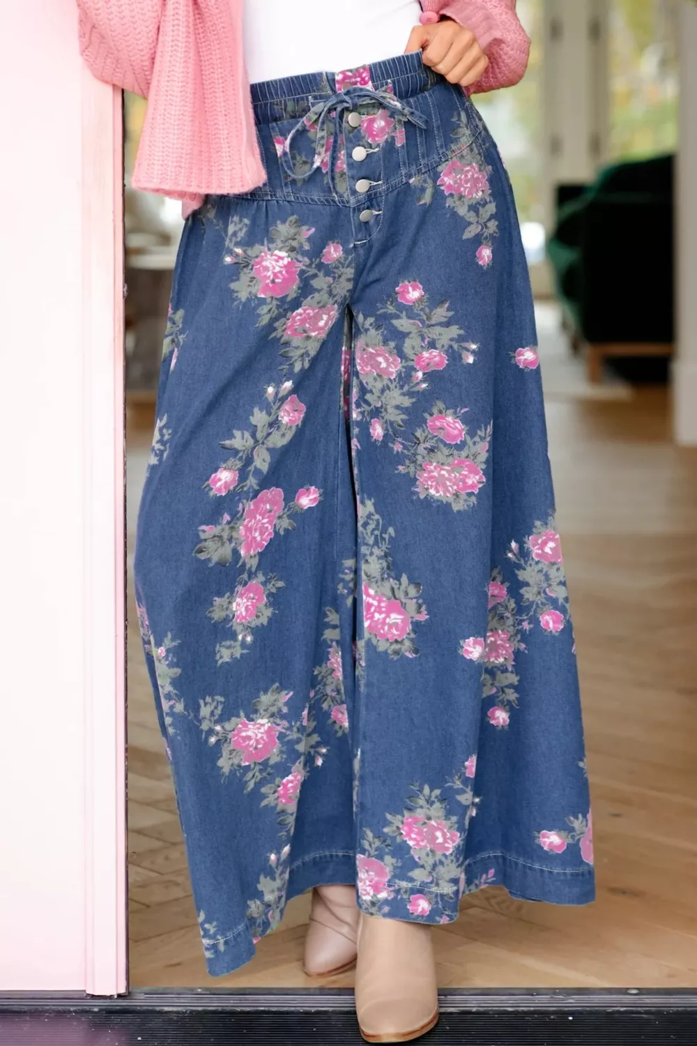 Floral Wide Leg Jeans, image 2