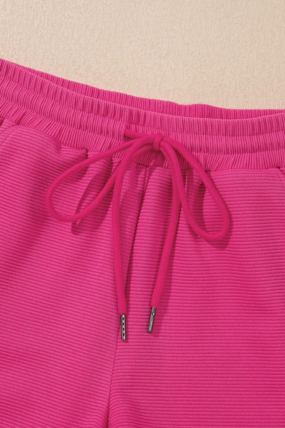 Striped Detail Flutter Sleeve Zipped Collar Top and Short Set, image 3