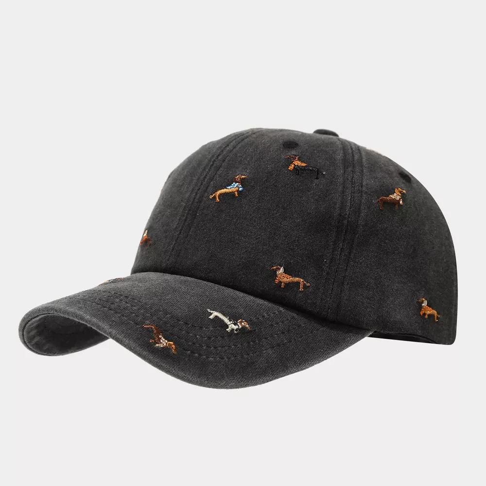 Dog Embroidered Washed Cotton Baseball Cap, image 6