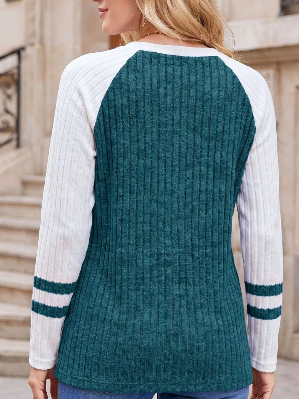 Ribbed Raglan Sleeve T-Shirt, image 16