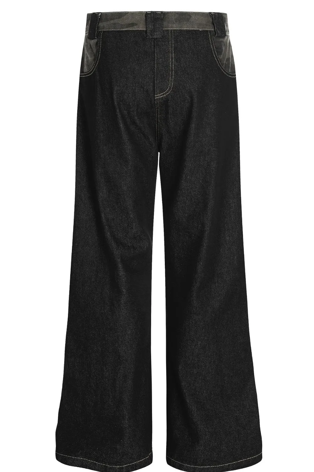 Men's Wide Leg Wash Jeans, image 2