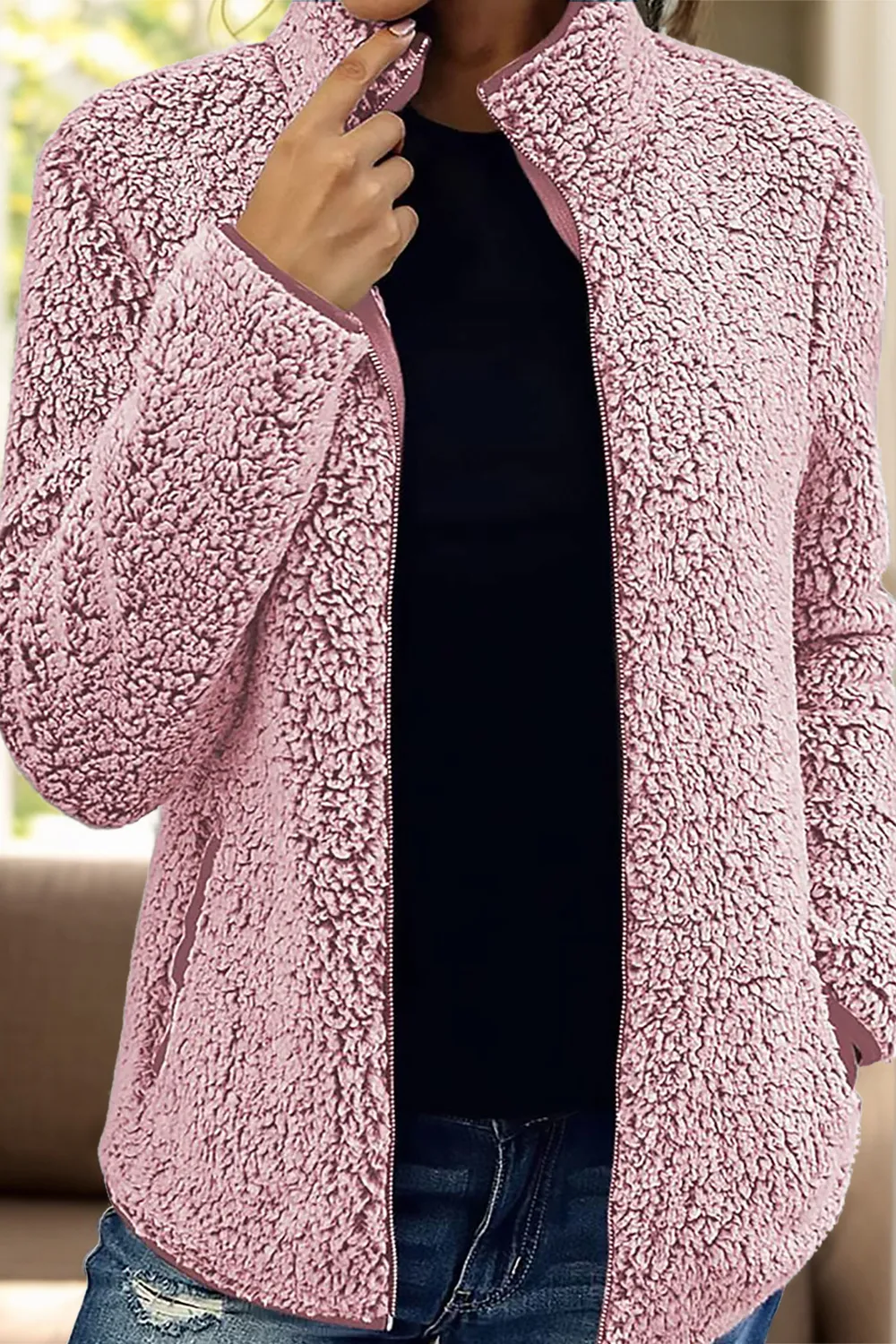 Pocketed Zip Up Turtleneck Jacket, image 23