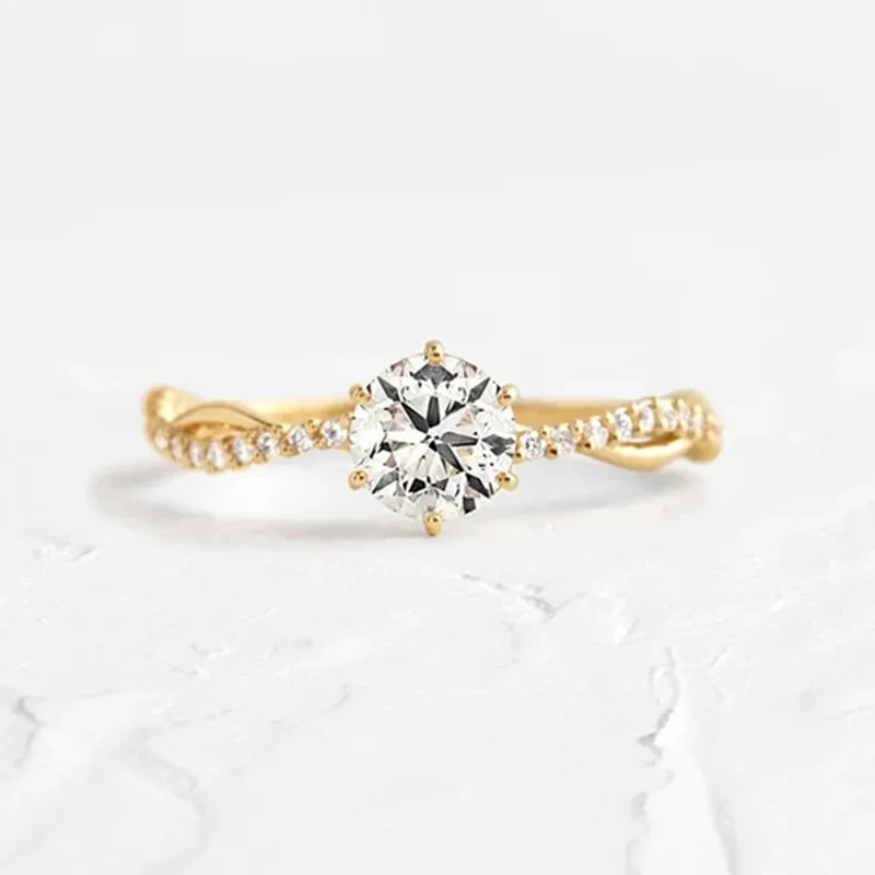 925 Sterling Silver Inlaid Zircon Ring, image 2