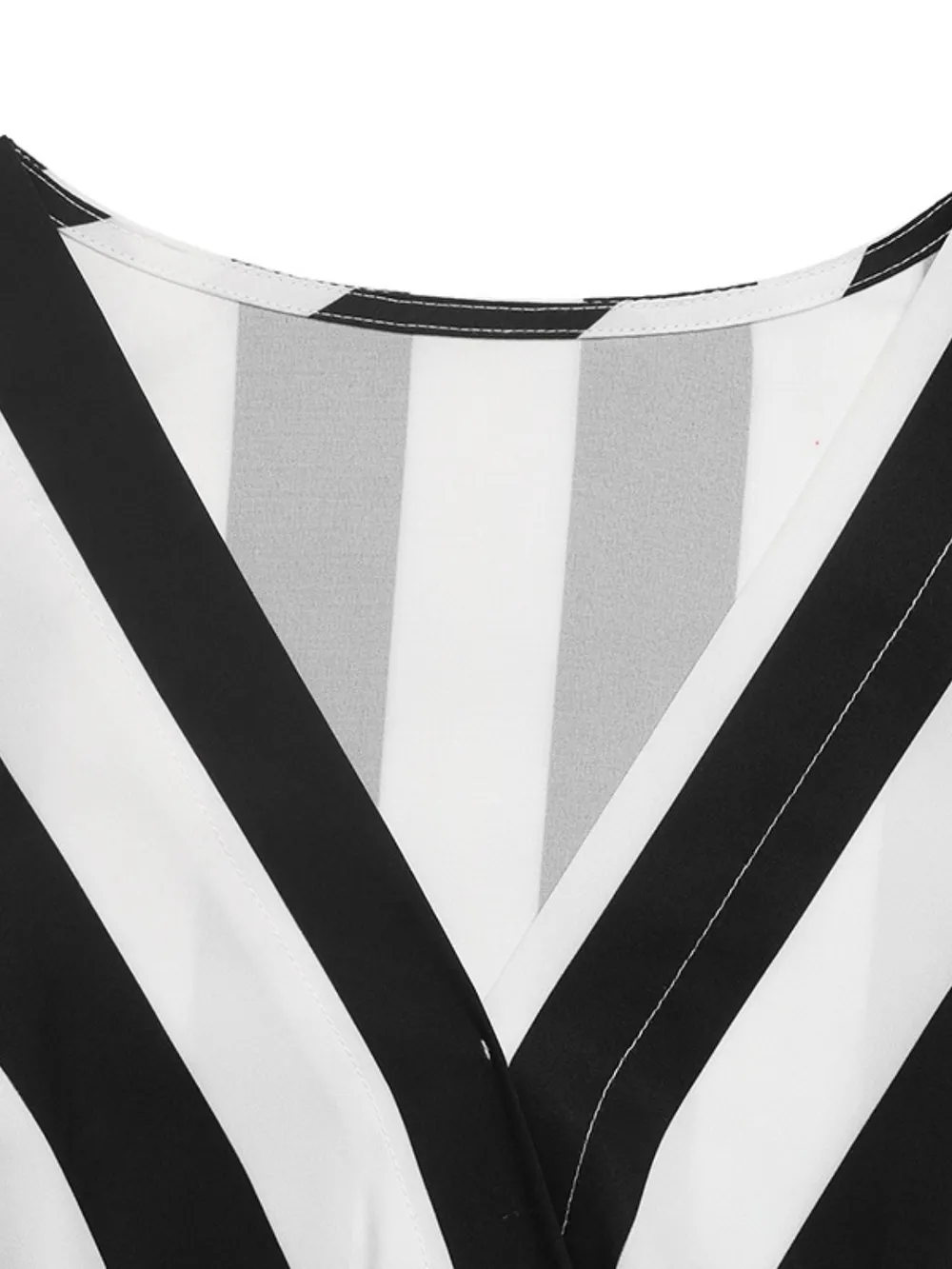 Striped Surplice Flutter Sleeve Wrap Blouse, image 3