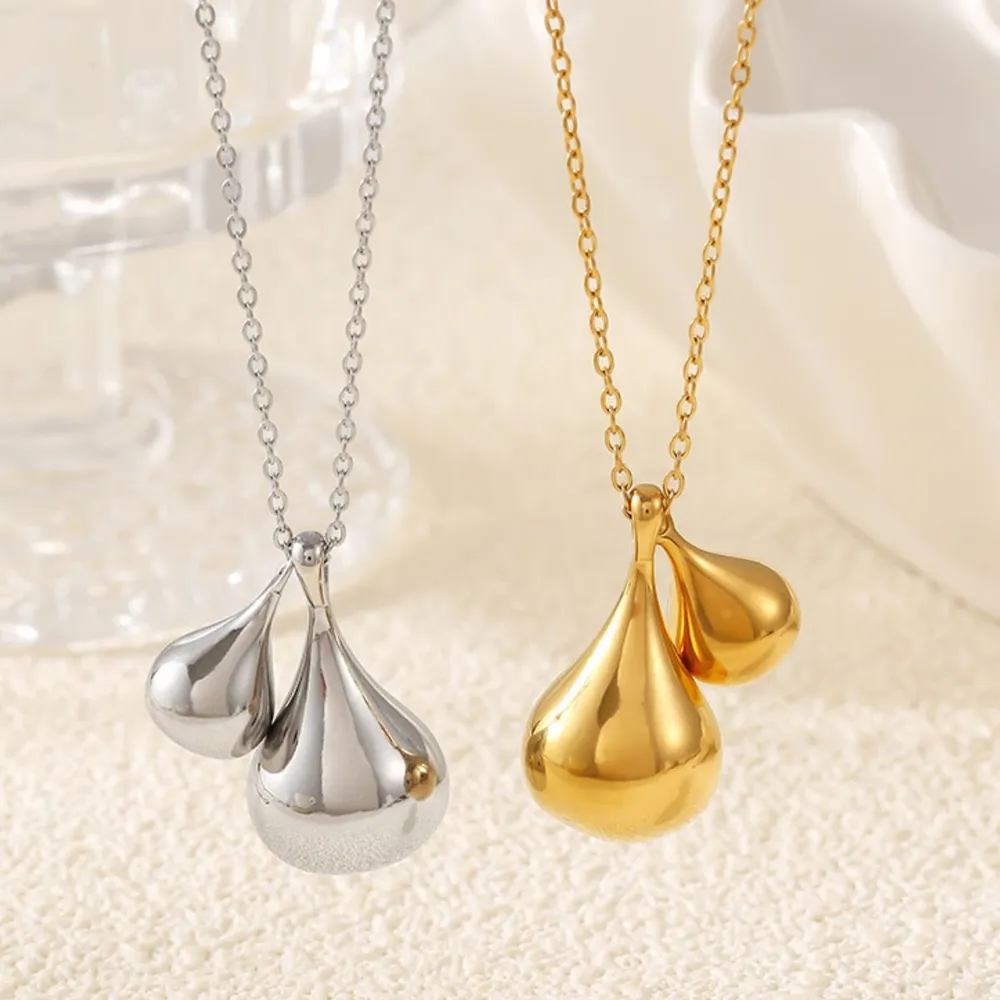 Stainless Steel Water Drop Shape Pendant Necklace, image 5