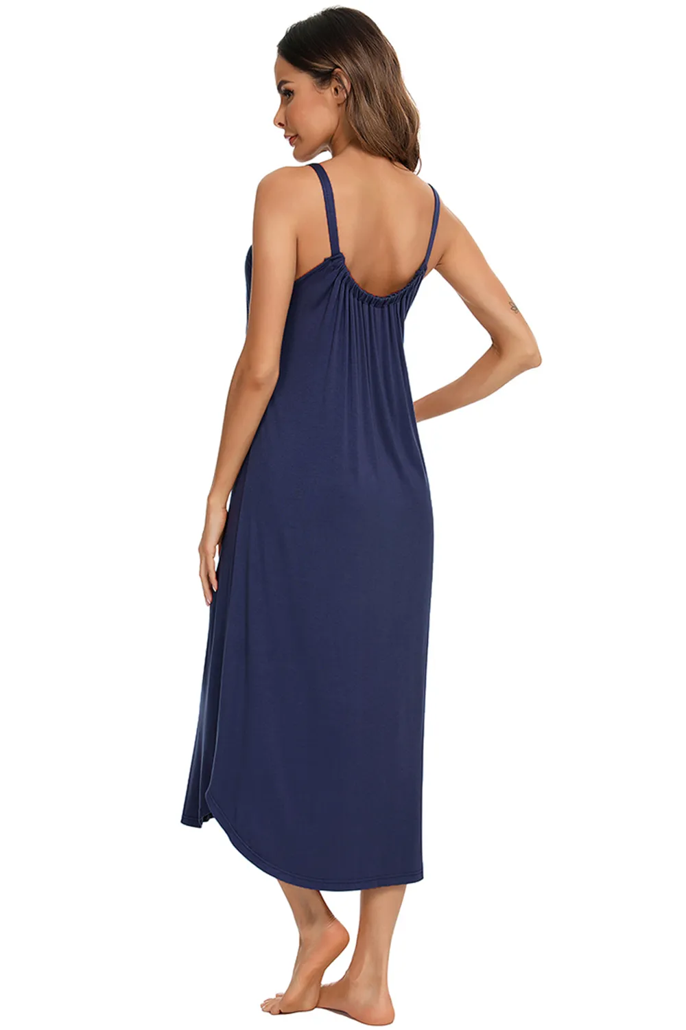 V-Neck Midi Lounge Dress, image 9