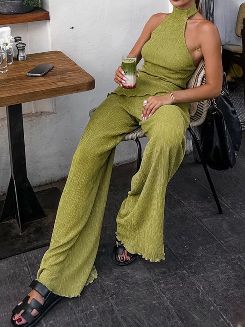 Sleeveless Top and Wide-Leg Pants Two-Piece Set, image 8