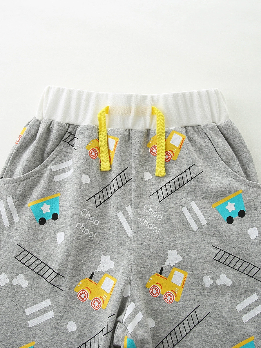 Children's Train Print Short Sleeve Tee and Shorts Set, image 4