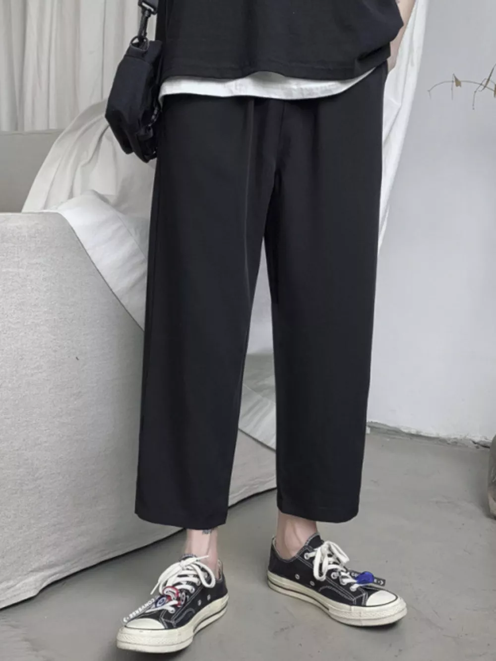 Men's Full Size Loose-Fit Cropped Casual Pants Plus Size, image 2