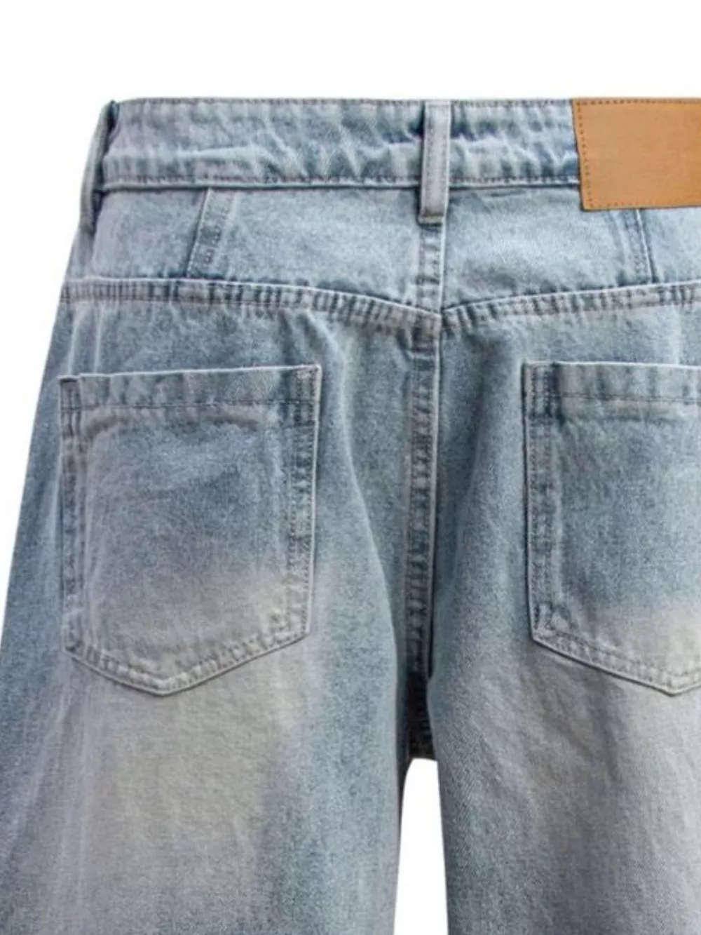 Men's Washed Wide Leg Jeans, image 2