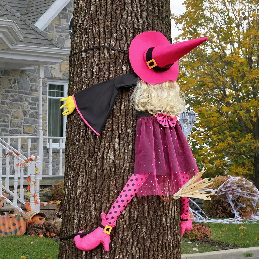 Crashing Witch Tree Hugger Halloween Decorative Ornament, image 2