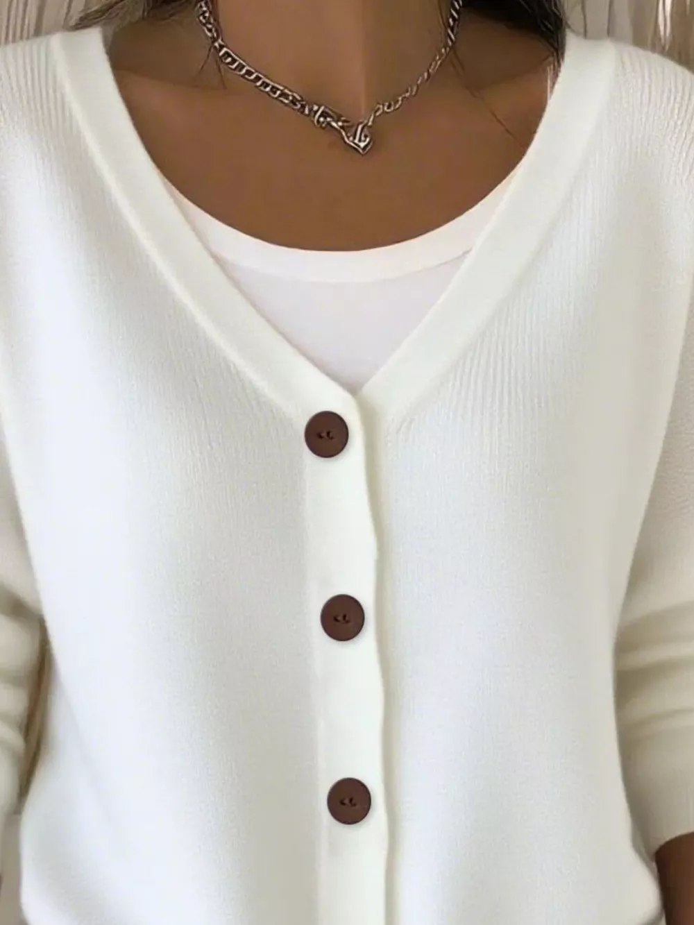 Full Size V-Neck Button-Down Knit Cardigan Plus Size, image 4