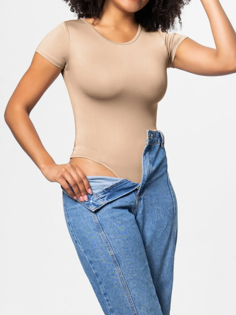 Full Size Round Neck Short Sleeve Bodysuit, image 17