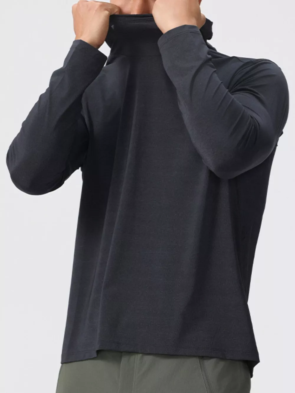 Men's Solid Color Long Sleeve Hoodie, image 7