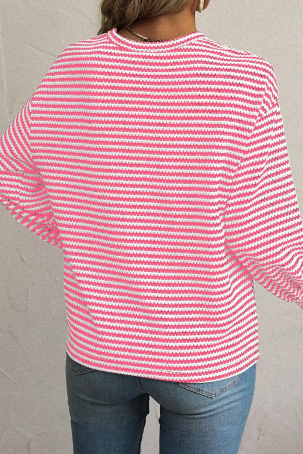 Striped Round Neck Long Sleeve Top, image 6