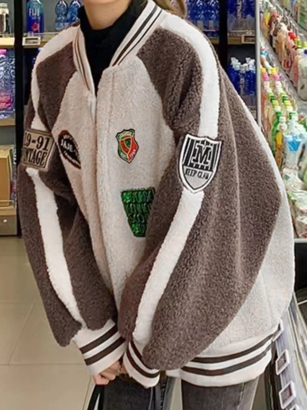 Zip Up Raglan Sleeve Fleece Jacket, image 2