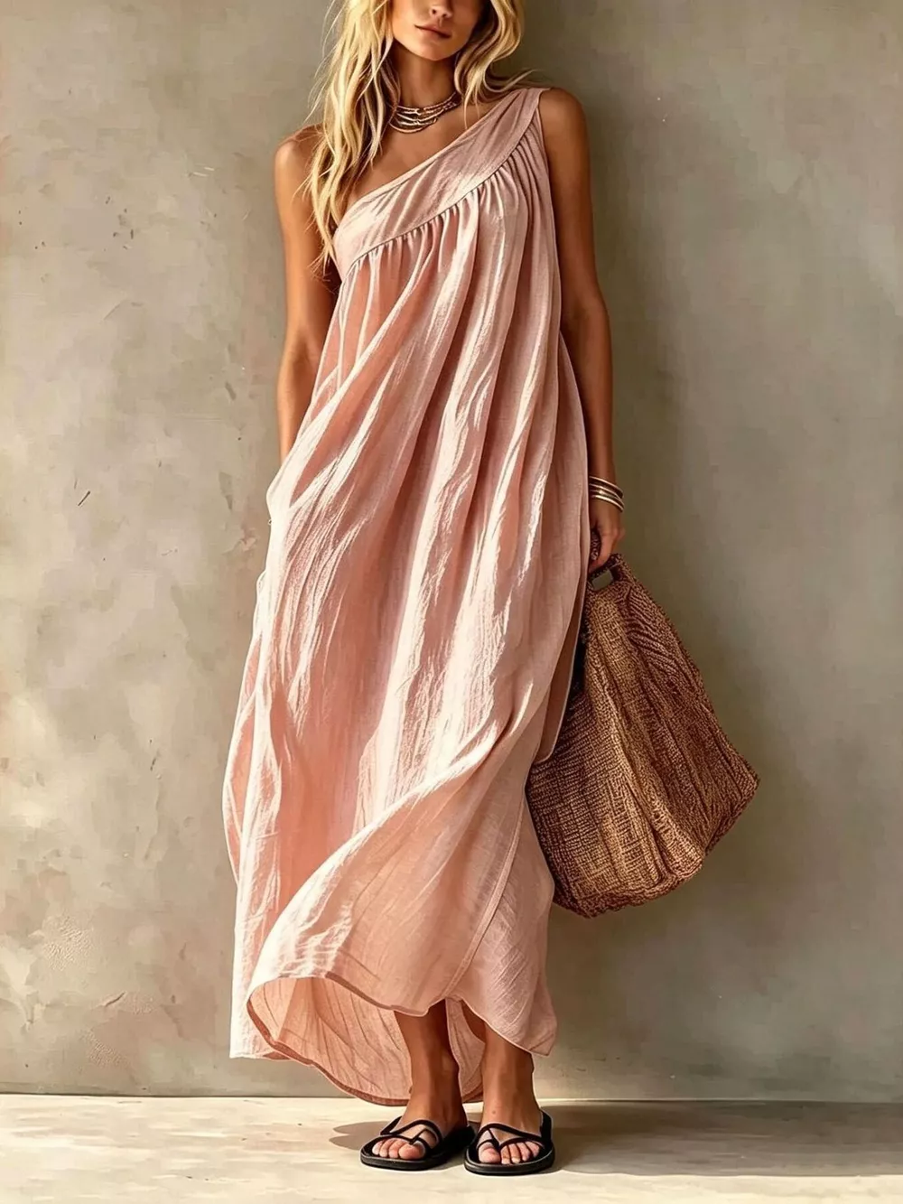 Full Size One-Shoulder Maxi Dress Plus Size, image 4