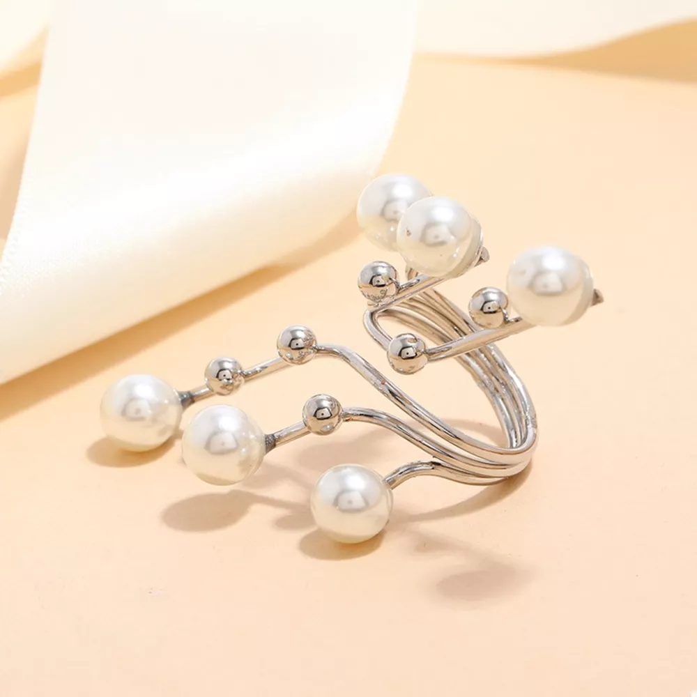 Alloy Pearl Bypass Ring, image 5